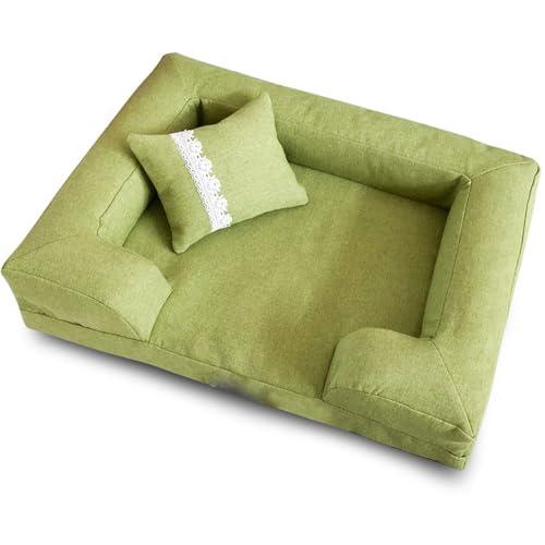 RUYICZB Orthopädisches Hundebett, waschbares Hundesofabett mit Nackenrolle, bequemes Haustierbett mit abnehmbarem Bezug und Rutschfester Unterseite,Grün,80x55cm RUYICZB Orthopädisches Hundebett, waschbares Hundesofabett mit Nackenrolle, bequemes Haustierbett mit abnehmbarem Bezug und Rutschfester Unterseite,Grün,80x55cm von RUYICZB