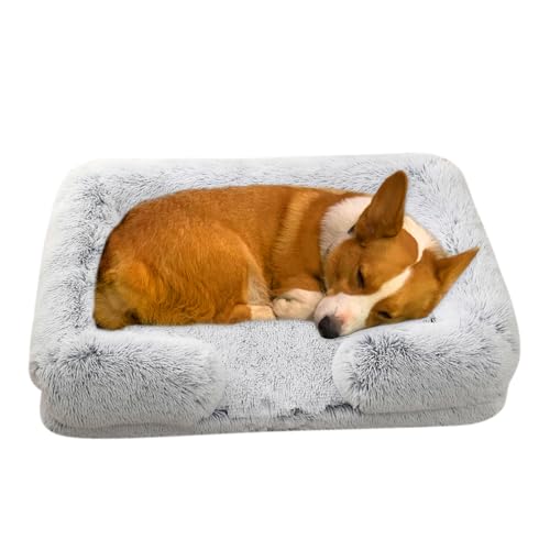 RUYICZB Orthopädisches Hundebett Grosse Hunde, Hundekissen, Hundesofa Mittelgroße Hunde, Katzenbett, Hundekörbchen, Anti-Angst Hundekorb, Abnehmbar Und Waschbar,Gary c,M 23.6X18.9X6in von RUYICZB