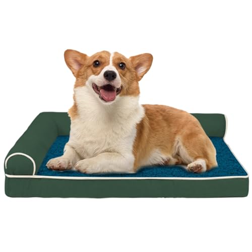 RUYICZB Orthopädisches Hundebett L Form Hundematte, Ergonomisches Hundematratze Hundecouch, Hundekissen Bezug Abnehmbar Waschbar, Hundesofa Für Grosse Mittelgroße Kleine Hunde,Grün,M RUYICZB Orthopädisches Hundebett L Form Hundematte, Ergonomisches Hundematratze Hundecouch, Hundekissen Bezug Abnehmbar Waschbar, Hundesofa Für Grosse Mittelgroße Kleine Hunde,Grün,M von RUYICZB