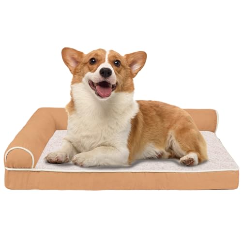 RUYICZB Orthopädisches Hundebett L Form Hundematte, Ergonomisches Hundematratze Hundecouch, Hundekissen Bezug Abnehmbar Waschbar, Hundesofa Für Grosse Mittelgroße Kleine Hunde,Khaki,M RUYICZB Orthopädisches Hundebett L Form Hundematte, Ergonomisches Hundematratze Hundecouch, Hundekissen Bezug Abnehmbar Waschbar, Hundesofa Für Grosse Mittelgroße Kleine Hunde,Khaki,M von RUYICZB