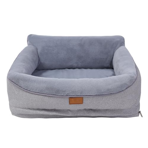 RUYICZB Orthopädisches Hundebett für mittelgroße/kleine Hunde, Haustier-Schlafsofa mit abnehmbarem und waschbarem Bezug, Hundecouchbett mit Seitenpolster zum Schlafen,Light Gray,60x55x17cm RUYICZB Orthopädisches Hundebett für mittelgroße/kleine Hunde, Haustier-Schlafsofa mit abnehmbarem und waschbarem Bezug, Hundecouchbett mit Seitenpolster zum Schlafen,Light Gray,60x55x17cm von RUYICZB