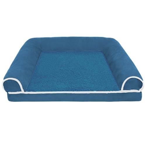 RUYICZB Orthopädisches Hundekistenbett, Hundebett mit wasserdichtem Futter und abnehmbarem Bezug mit Reißverschluss, waschbares Haustierbettsofa,Blau,120x80x16cm RUYICZB Orthopädisches Hundekistenbett, Hundebett mit wasserdichtem Futter und abnehmbarem Bezug mit Reißverschluss, waschbares Haustierbettsofa,Blau,120x80x16cm von RUYICZB