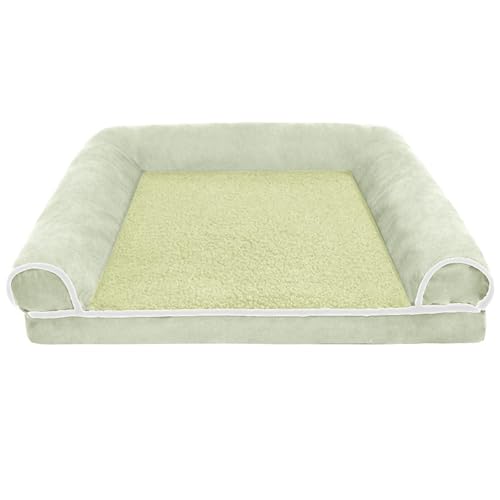 RUYICZB Orthopädisches Hundekistenbett, Hundebett mit wasserdichtem Futter und abnehmbarem Bezug mit Reißverschluss, waschbares Haustierbettsofa,Light Green,50x40x9cm von RUYICZB