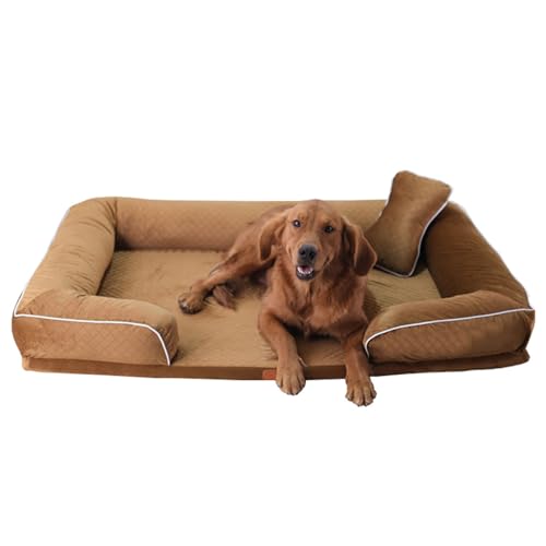 RUYICZB Orthopädisches Hundesofa Bett aus Schaumstoff, Hundebett mit weicher holländischer Samtoberfläche, waschbares Haustier-Couchbett mit Rutschfester Unterseite,Braun,120x82x20cm RUYICZB Orthopädisches Hundesofa Bett aus Schaumstoff, Hundebett mit weicher holländischer Samtoberfläche, waschbares Haustier-Couchbett mit Rutschfester Unterseite,Braun,120x82x20cm von RUYICZB