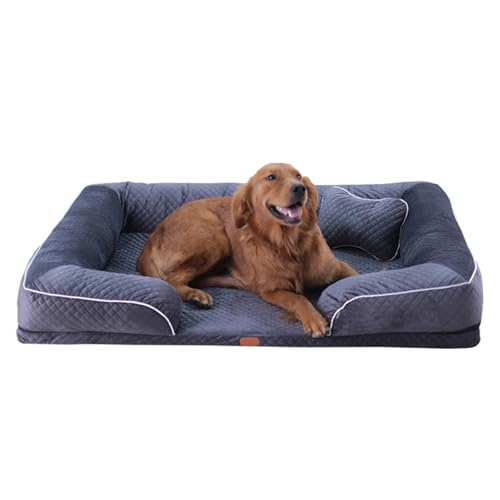 RUYICZB Orthopädisches Hundesofa Bett aus Schaumstoff, Hundebett mit weicher holländischer Samtoberfläche, waschbares Haustier-Couchbett mit Rutschfester Unterseite,Grau,68x54x15cm RUYICZB Orthopädisches Hundesofa Bett aus Schaumstoff, Hundebett mit weicher holländischer Samtoberfläche, waschbares Haustier-Couchbett mit Rutschfester Unterseite,Grau,68x54x15cm von RUYICZB