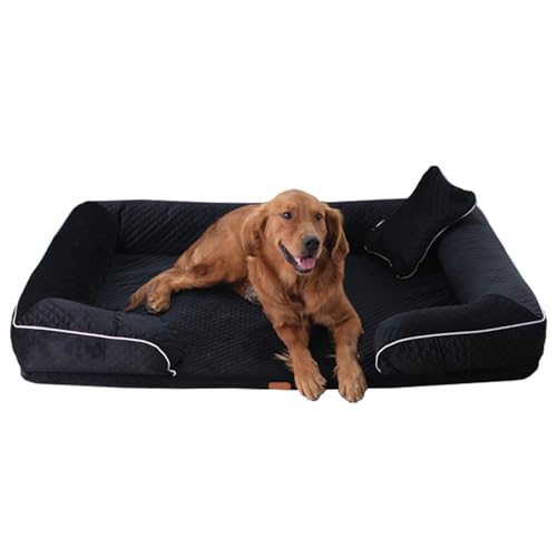 RUYICZB Orthopädisches Hundesofa Bett aus Schaumstoff, Hundebett mit weicher holländischer Samtoberfläche, waschbares Haustier-Couchbett mit Rutschfester Unterseite,Schwarz,120x82x20cm RUYICZB Orthopädisches Hundesofa Bett aus Schaumstoff, Hundebett mit weicher holländischer Samtoberfläche, waschbares Haustier-Couchbett mit Rutschfester Unterseite,Schwarz,120x82x20cm von RUYICZB