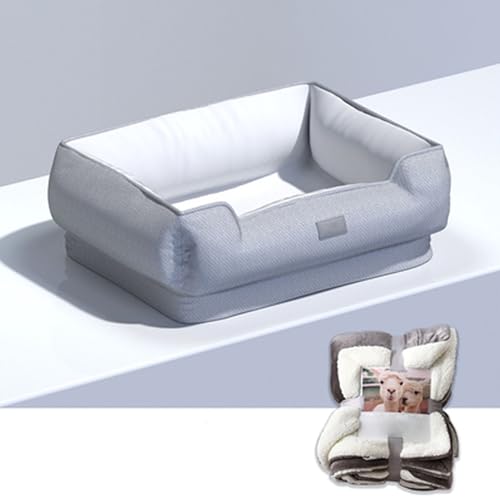 RUYICZB Orthopädisches Hundesofabett aus Memory-Schaum, Hundebett mit vierseitigem Nackenrollenkissen, waschbares Haustier-Sofabett mit abnehmbarem Bezug,White c,70x55x25cm RUYICZB Orthopädisches Hundesofabett aus Memory-Schaum, Hundebett mit vierseitigem Nackenrollenkissen, waschbares Haustier-Sofabett mit abnehmbarem Bezug,White c,70x55x25cm von RUYICZB