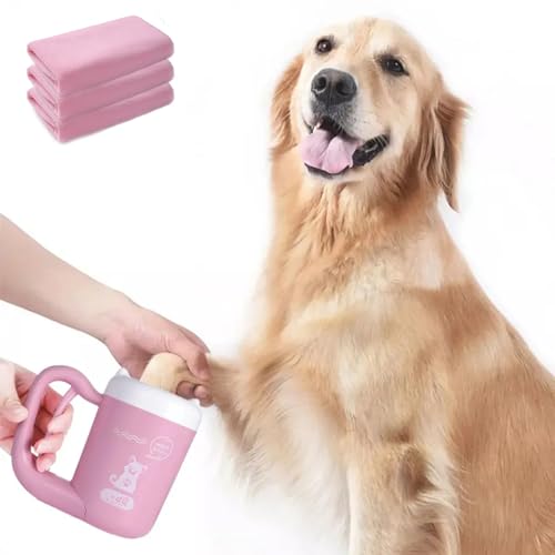 RUYICZB Pfotenreiniger Für Hunde, Hundepfoten Reiniger Inkl 3 Hundehandtücher, Tragbare Hundepfoten Reiniger, Silikon Haustierpfotenreiniger Zur Massage Und Pflege Schmutziger Krallen,Rosa,M RUYICZB Pfotenreiniger Für Hunde, Hundepfoten Reiniger Inkl 3 Hundehandtücher, Tragbare Hundepfoten Reiniger, Silikon Haustierpfotenreiniger Zur Massage Und Pflege Schmutziger Krallen,Rosa,M von RUYICZB