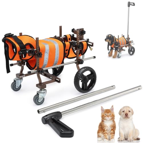 RUYICZB Verstellbarer 4-Rad-Hundewagen/Haustierrollstuhl, Hunderollstuhl Mit Voller Unterstützung, Langlebiger Und Leichter Aluminium-Hunde-Rollstuhl, Haustier-Walking-Booster,Orange RUYICZB Verstellbarer 4-Rad-Hundewagen/Haustierrollstuhl, Hunderollstuhl Mit Voller Unterstützung, Langlebiger Und Leichter Aluminium-Hunde-Rollstuhl, Haustier-Walking-Booster,Orange von RUYICZB