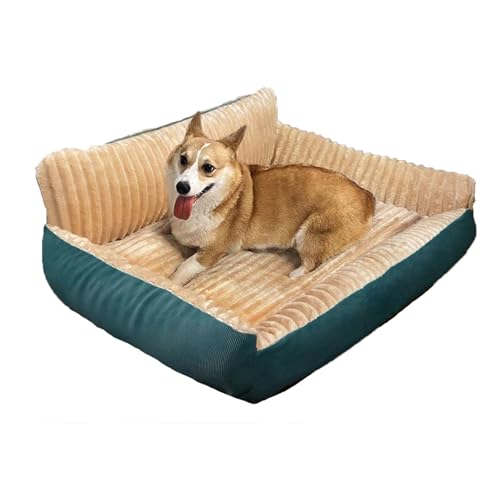 RUYICZB Warmes Hundebett/Katzenbett für den Winter, waschbares Hundebettsofa mit abnehmbarem, waschbarem Bezug und Rutschfester Unterseite, bequemes Haustierbett,Blau,53x35x13.5cm von RUYICZB