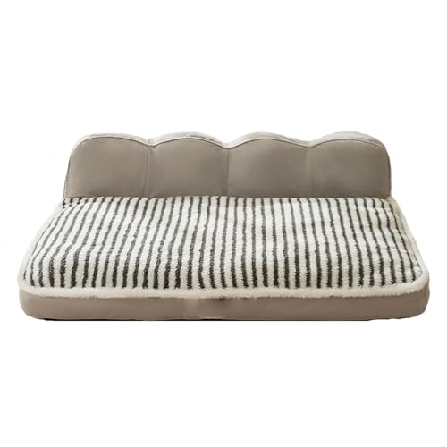 RUYICZB Waschbare Hundebetten, großes Hundebett mit abnehmbarem, waschbarem Bezug und Rutschfester Unterseite, Haustier-Schlafsofa mit bequemen Kissen,Gray a,65x50x23cm von RUYICZB