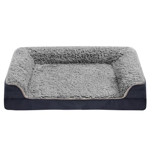 RUYICZB Waschbare Hundebetten, orthopädisches Hundesofabett mit Eierschaum-Unterstützung zum Schlafen, atmungsaktives und weiches Baumwoll-Haustierbett,Dark Grey,120x80x16cm RUYICZB Waschbare Hundebetten, orthopädisches Hundesofabett mit Eierschaum-Unterstützung zum Schlafen, atmungsaktives und weiches Baumwoll-Haustierbett,Dark Grey,120x80x16cm von RUYICZB