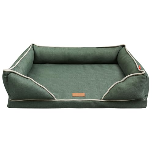 RUYICZB Waschbare orthopädische Hundebetten aus Schaumstoff, Hundecouch-Design mit abnehmbarem Bezug, Nackenrolle, Hundebett mit Rutschfester Unterseite,Grün,117x75x20cm RUYICZB Waschbare orthopädische Hundebetten aus Schaumstoff, Hundecouch-Design mit abnehmbarem Bezug, Nackenrolle, Hundebett mit Rutschfester Unterseite,Grün,117x75x20cm von RUYICZB