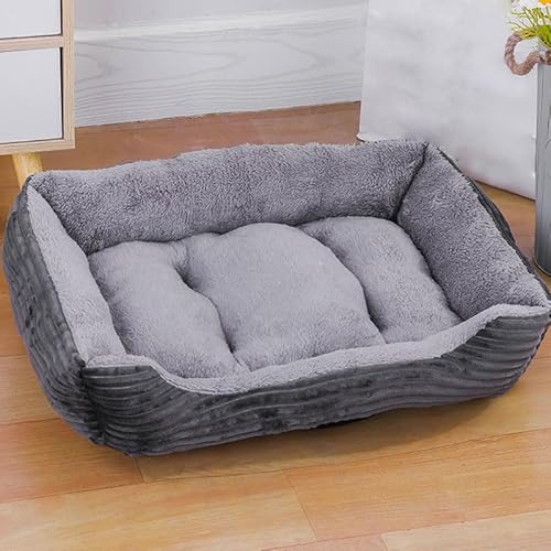 RUYICZB Waschbare orthopädische Hundebetten mit waschbarem Plüschbezug und Rutschfester Unterseite, orthopädisches Hundesofabett mit vierseitigem Nackenrollenkissen,Grau,45x30cm RUYICZB Waschbare orthopädische Hundebetten mit waschbarem Plüschbezug und Rutschfester Unterseite, orthopädisches Hundesofabett mit vierseitigem Nackenrollenkissen,Grau,45x30cm von RUYICZB