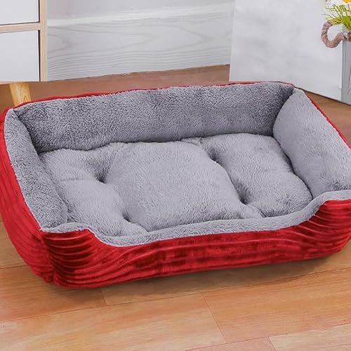 RUYICZB Waschbare orthopädische Hundebetten mit waschbarem Plüschbezug und Rutschfester Unterseite, orthopädisches Hundesofabett mit vierseitigem Nackenrollenkissen,Rot,45x30cm RUYICZB Waschbare orthopädische Hundebetten mit waschbarem Plüschbezug und Rutschfester Unterseite, orthopädisches Hundesofabett mit vierseitigem Nackenrollenkissen,Rot,45x30cm von RUYICZB