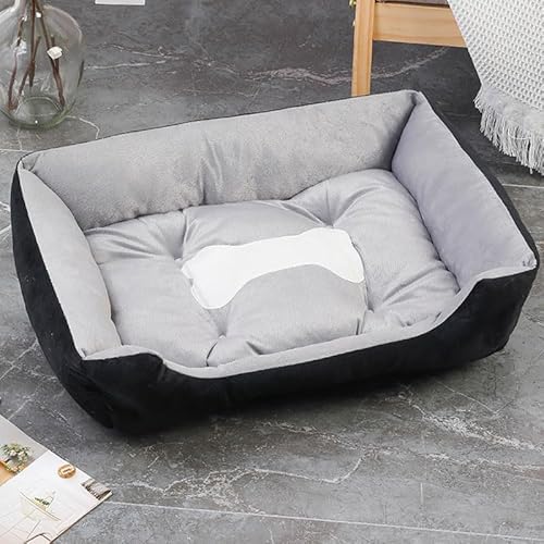 RUYICZB Waschbare orthopädische Hundebetten mit waschbarem Plüschbezug und Rutschfester Unterseite, orthopädisches Hundesofabett mit vierseitigem Nackenrollenkissen,Schwarz,45x30cm RUYICZB Waschbare orthopädische Hundebetten mit waschbarem Plüschbezug und Rutschfester Unterseite, orthopädisches Hundesofabett mit vierseitigem Nackenrollenkissen,Schwarz,45x30cm von RUYICZB