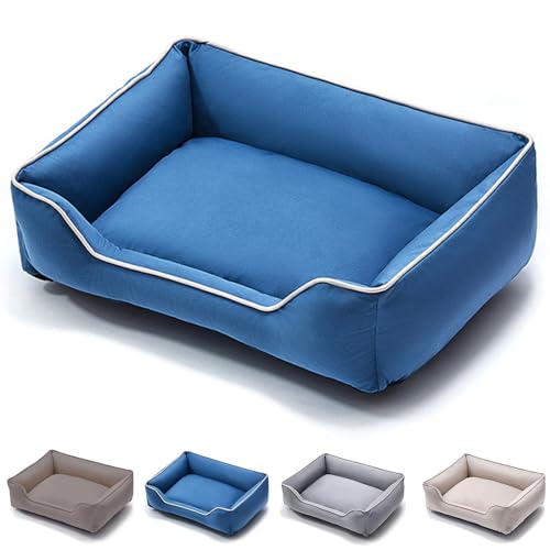 RUYICZB Waschbares Hundebett, Hundekorb Für Kleine Hunde, Welpen Oder Katzen, Hundekissen Flauschig, Hundesofa Erhöhte Ränder, Hundekörbchen Für Kleine Mittelgroße,Blau,XXL RUYICZB Waschbares Hundebett, Hundekorb Für Kleine Hunde, Welpen Oder Katzen, Hundekissen Flauschig, Hundesofa Erhöhte Ränder, Hundekörbchen Für Kleine Mittelgroße,Blau,XXL von RUYICZB