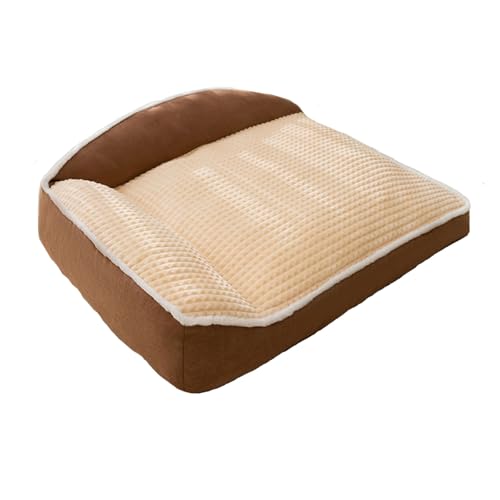 RUYICZB Waschbares Hundesofabett, Hundebett mit Flanellstoff zum Schlafen, bequemes Haustierbett mit waschbarem, abnehmbarem Bezug und Rutschfester Unterseite,Braun,65x50x23cm RUYICZB Waschbares Hundesofabett, Hundebett mit Flanellstoff zum Schlafen, bequemes Haustierbett mit waschbarem, abnehmbarem Bezug und Rutschfester Unterseite,Braun,65x50x23cm von RUYICZB