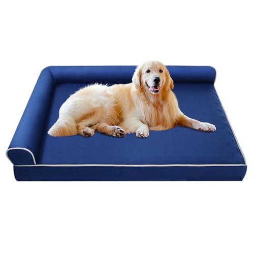 RUYICZB Wasserdichtes orthopädisches Hundesofabett aus Schaumstoff, waschbares weiches Hundebett mit abnehmbarem Bezug und seitlichem Nackenkissen, langlebiges Haustierbett,Blau,120x90x19cm RUYICZB Wasserdichtes orthopädisches Hundesofabett aus Schaumstoff, waschbares weiches Hundebett mit abnehmbarem Bezug und seitlichem Nackenkissen, langlebiges Haustierbett,Blau,120x90x19cm von RUYICZB