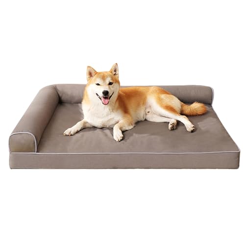 RUYICZB Wasserdichtes orthopädisches Hundesofabett aus Schaumstoff, waschbares weiches Hundebett mit abnehmbarem Bezug und seitlichem Nackenkissen, langlebiges Haustierbett,Grau,100x80x17cm RUYICZB Wasserdichtes orthopädisches Hundesofabett aus Schaumstoff, waschbares weiches Hundebett mit abnehmbarem Bezug und seitlichem Nackenkissen, langlebiges Haustierbett,Grau,100x80x17cm von RUYICZB