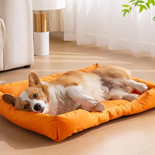 RUYICZB wasserdichte orthopädische Hundebetten, Hundekäfigbetten mit seitlichem Nackenrollenkissen, Haustierbett mit wasserdichter Einlage und Rutschfester Unterseite,Orange,55x75cm RUYICZB wasserdichte orthopädische Hundebetten, Hundekäfigbetten mit seitlichem Nackenrollenkissen, Haustierbett mit wasserdichter Einlage und Rutschfester Unterseite,Orange,55x75cm von RUYICZB