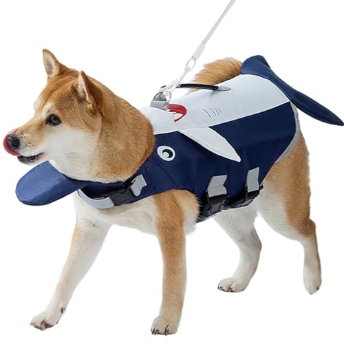 RUYICZB Schwimmweste Hunde Hai, Ripstop Hunde Rettungsweste Mit Hervorragendem Auftrieb, Einstellbar & Langlebig Hundeschwimmweste Mit Griff Für Kleine Mittel Große Hunde,XS RUYICZB Schwimmweste Hunde Hai, Ripstop Hunde Rettungsweste Mit Hervorragendem Auftrieb, Einstellbar & Langlebig Hundeschwimmweste Mit Griff Für Kleine Mittel Große Hunde,XS von RUYICZB