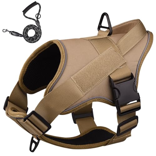 RUYICZB Taktisches Hundegeschirr, Hunde Brustgeschirr Hundeweste Für Große/Mittlere Hunde No Pull Sicherheitsgeschirr Mit 1 Komfortgriff Und 2 D-Ring Atmungsaktiv Hundeharness,Khaki,L RUYICZB Taktisches Hundegeschirr, Hunde Brustgeschirr Hundeweste Für Große/Mittlere Hunde No Pull Sicherheitsgeschirr Mit 1 Komfortgriff Und 2 D-Ring Atmungsaktiv Hundeharness,Khaki,L von RUYICZB