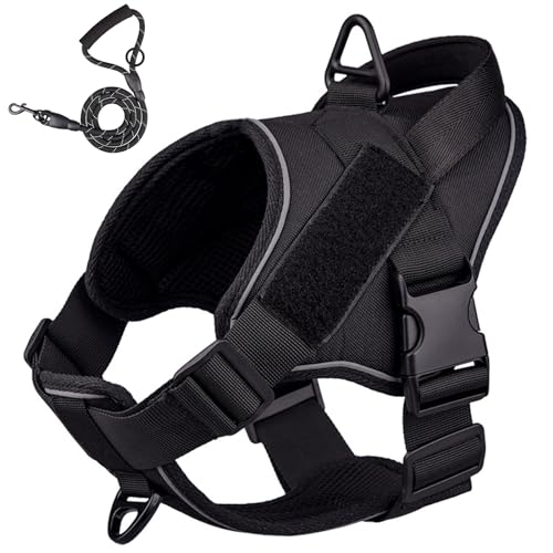 RUYICZB Taktisches Hundegeschirr, Hunde Brustgeschirr Hundeweste Für Große/Mittlere Hunde No Pull Sicherheitsgeschirr Mit 1 Komfortgriff Und 2 D-Ring Atmungsaktiv Hundeharness,Schwarz,L RUYICZB Taktisches Hundegeschirr, Hunde Brustgeschirr Hundeweste Für Große/Mittlere Hunde No Pull Sicherheitsgeschirr Mit 1 Komfortgriff Und 2 D-Ring Atmungsaktiv Hundeharness,Schwarz,L von RUYICZB