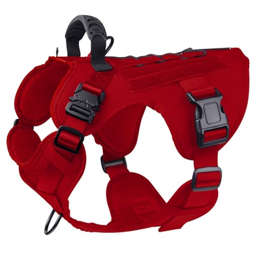 RUYICZB Taktisches Hundegeschirr, Taktische Hundegeschirrweste Mit Griff & D-Ring Aus Nylon Für Mittlere & Große Hunde Atmungsaktives Verstellbare Vest Für Jagd Training Freizeit Outdoor,Rot,M RUYICZB Taktisches Hundegeschirr, Taktische Hundegeschirrweste Mit Griff & D-Ring Aus Nylon Für Mittlere & Große Hunde Atmungsaktives Verstellbare Vest Für Jagd Training Freizeit Outdoor,Rot,M von RUYICZB