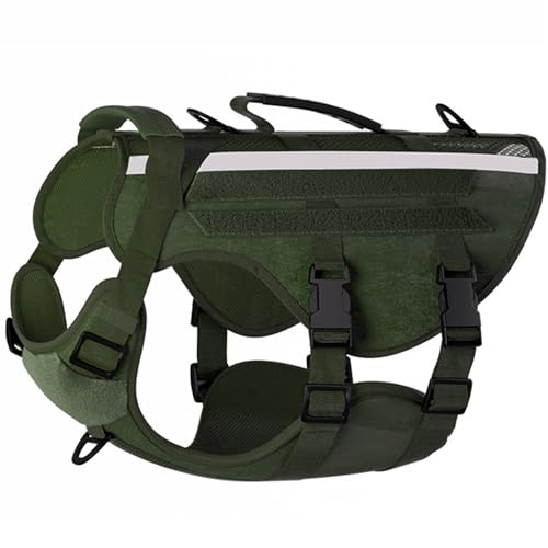 RUYICZB Taktisches Hundegeschirr Hundetrainingsweste, Verstellbar Hundearbeit Taktisches Geschirr Reflexstreifen MOLLE-Westen Für Mittlere Und Große Rassen, No Pull Sicherheitsgeschirr,Grün,XL RUYICZB Taktisches Hundegeschirr Hundetrainingsweste, Verstellbar Hundearbeit Taktisches Geschirr Reflexstreifen MOLLE-Westen Für Mittlere Und Große Rassen, No Pull Sicherheitsgeschirr,Grün,XL von RUYICZB