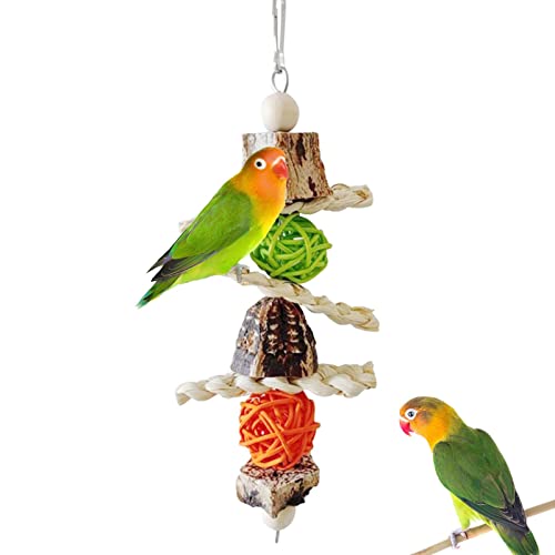 Bird Parrot Swing Kauspielzeug - Bunte Behänge Papagei Vogel Backenzahn Spielzeug | Cage Bite Zubehör Widerstandsfähiger Hängemattenzweig Dekorativ Rvckvs von RVCKVS