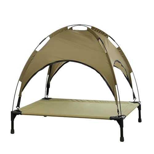 Erhöhtes Hundebett mit Baldachin und abnehmbarem Sonnenschutzzelt, Hundebett für draußen mit UV-Schutz-Baldachin, tragbares erhöhtes Haustierbett für Katzen und Hunde Green,65 * 66cm Erhöhtes Hundebett mit Baldachin und abnehmbarem Sonnenschutzzelt, Hundebett für draußen mit UV-Schutz-Baldachin, tragbares erhöhtes Haustierbett für Katzen und Hunde Green,65 * 66cm von RVGVPMAMTZ