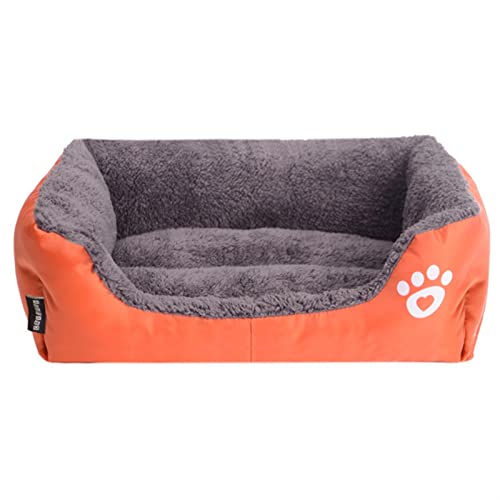 RVIFY Haustierbett Großes Hundebett, Haustierbetten für Hunde, Hundebetten, Haustierbett, Hundezubehör, Hundehütte, Haustierzubehör Hundebett(Orange,M) von RVIFY