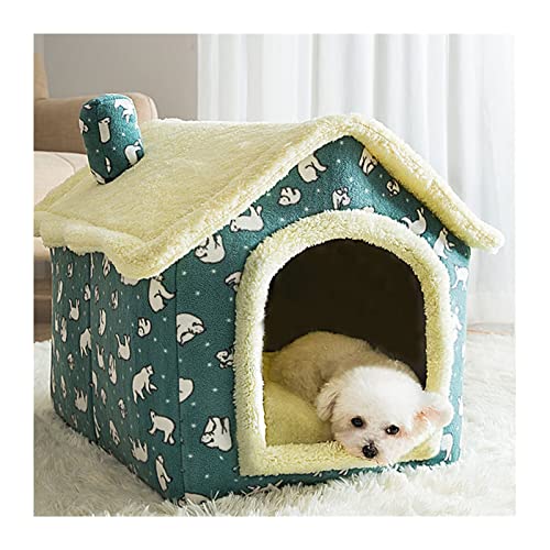 RVIFY Haustierbett Katzenzelt, Schlafhöhle, selbstwärmendes Kissen, 2-in-1, faltbares Nest für Katzen, Kätzchen, Welpen Hundebett(D,L for for 14kg) von RVIFY