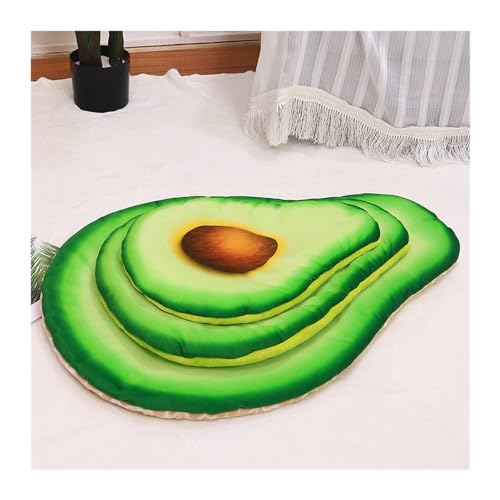 RVIFY Haustierbett Spiegelei druckt Haustier-Bettmatte, ultraweiche, Dicke Flanell-Bettmatten für Hunde und Katzen für Schlafen Hundebett(Avocado mat,M) von RVIFY
