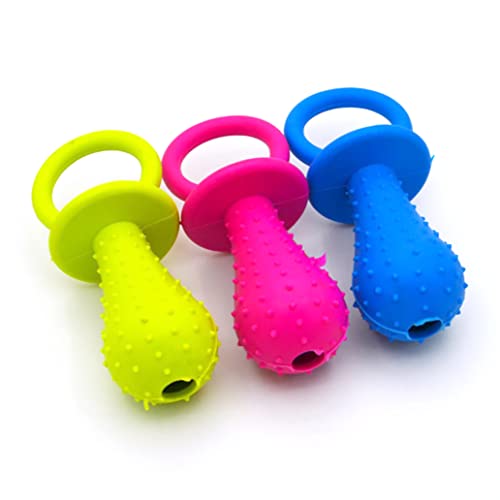 Dog Pacifier Chew Toy,Pet Teeth Cleaning Pacifier Toy Puppy Molar Chewing Toy Random Color von RVUEM