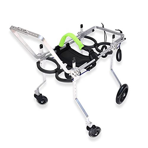 RXBD 4-Rad-Hunde-Rollstuhl, einstellbare Ganzkörper-Unterstützung Hündchen/Welpenwagen, Vorderbeinrehabilitation, kostenlose Bauchband für den Rückenschutz (Size : L for 20-25kg) von RXBD