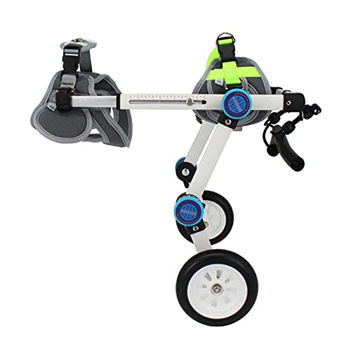 Falten Hunderollstuhl 2 Räder, Behindertes Haustier Volle Unterstützung der Hinterbeine Rehabilitationswagen, Einfache Montage (Color : B, Size : XS for 5-8kg) von RXBFD