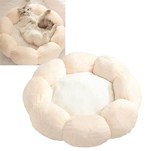 RXMORI Haustierbett, niedliche runde Blumenform, Plüsch-Haustierbett, warm, beruhigend, runde Blumenform, Katzen- und Hundebett, weich, bequem, warm, verdickt, Durchmesser 55 cm, 9 kg, Hellrosa, Weiß RXMORI Haustierbett, niedliche runde Blumenform, Plüsch-Haustierbett, warm, beruhigend, runde Blumenform, Katzen- und Hundebett, weich, bequem, warm, verdickt, Durchmesser 55 cm, 9 kg, Hellrosa, Weiß von RXMORI