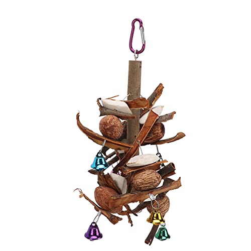 RXMORI Vogel-Kauspielzeug, Holznüsse, Tintenfischknochen, Hängendes Vogelkäfig-Beißspielzeug für Papageien, Sittiche RXMORI Vogel-Kauspielzeug, Holznüsse, Tintenfischknochen, Hängendes Vogelkäfig-Beißspielzeug für Papageien, Sittiche von RXMORI