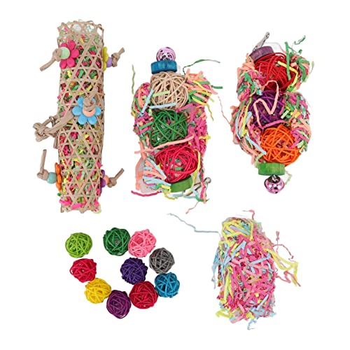 RXMORI Vogel-Zerkleinerungsspielzeug, Farbenfrohes Langeweile-Relief-Papageien-Futtersuche-Kauspielzeug mit Glocke für Turteltauben, Nymphensittiche RXMORI Vogel-Zerkleinerungsspielzeug, Farbenfrohes Langeweile-Relief-Papageien-Futtersuche-Kauspielzeug mit Glocke für Turteltauben, Nymphensittiche von RXMORI