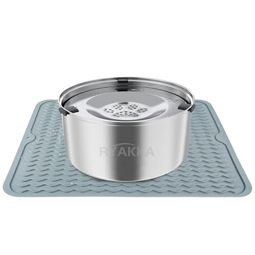 RYAKKA 3L Wassernapf Hund Ohne Sabbern Inklusive Matte Edelstahl Reisenäpfe für Grosse Hunde | No Mess Rutschfester & Auslaufsicher Hunde Slow Feeder Hundenapf RYAKKA 3L Wassernapf Hund Ohne Sabbern Inklusive Matte Edelstahl Reisenäpfe für Grosse Hunde | No Mess Rutschfester & Auslaufsicher Hunde Slow Feeder Hundenapf von RYAKKA
