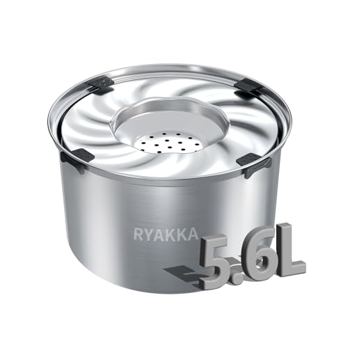 RYAKKA 5.6L Wassernapf Hund Ohne Sabbern Edelstahl Reisenäpfe für Grosse Hunde | No Mess Rutschfester & Auslaufsicher Hunde Slow Feeder Hundenapf für Sloppy & Messy Trinker RYAKKA 5.6L Wassernapf Hund Ohne Sabbern Edelstahl Reisenäpfe für Grosse Hunde | No Mess Rutschfester & Auslaufsicher Hunde Slow Feeder Hundenapf für Sloppy & Messy Trinker von RYAKKA