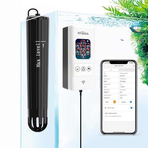 RYAKKA 7-in-1 Smart Aquarium Wassertestgerät – pH, S.G, Salzgehalt, TDS, EC, ORP & Temperatur Messung für Aquarien Mit WLAN & Tuya App für Real-time Monitor und Automatische Benachrichtigungen RYAKKA 7-in-1 Smart Aquarium Wassertestgerät – pH, S.G, Salzgehalt, TDS, EC, ORP & Temperatur Messung für Aquarien Mit WLAN & Tuya App für Real-time Monitor und Automatische Benachrichtigungen von RYAKKA