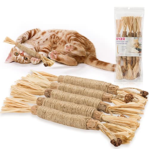 RYERCAT Silvervine Metabi Stick für Katzen – Alternative zu Katzenminze Sticks - Kauspielzeug für Intensive Kauer und Kätzchen beim Zahnen - Silvervine Kaustangen für Katzen (5er Pack) von RYERCAT