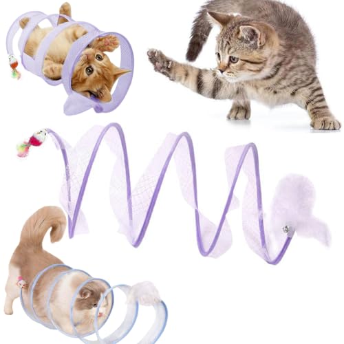 Gertar Katzentunnelspielzeug, S-Typ-Katzentunnelspielzeug, spiralförmiges Katzentunnelspielzeug, faltbares, interaktives Haustierspielzeug, Katzentunnelspielzeug für von Katzen im Innenbereich von RYGRZJ