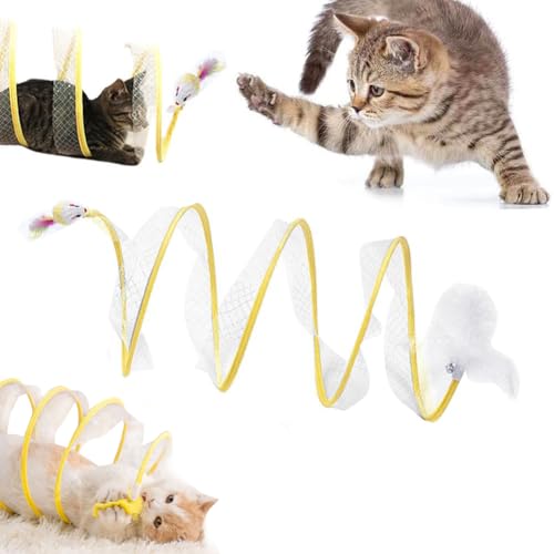 Gertar Katzentunnelspielzeug, S-Typ-Katzentunnelspielzeug, spiralförmiges Katzentunnelspielzeug, faltbares, interaktives Haustierspielzeug, Katzentunnelspielzeug für von Katzen im Innenbereich von RYGRZJ