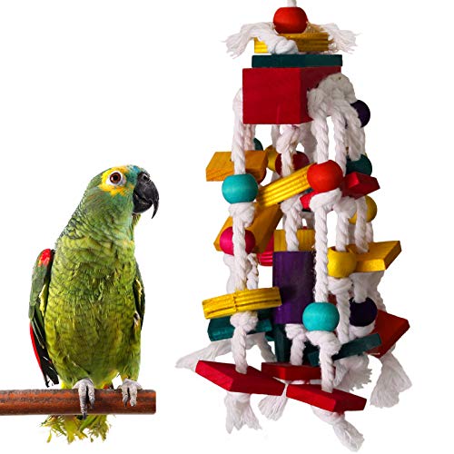 RYPET Vogel-Kauspielzeug – Papageien-Käfig, Beißspielzeug aus Holz, Spielzeug für kleine und mittelgroße Papageien und Vögel von RYPET