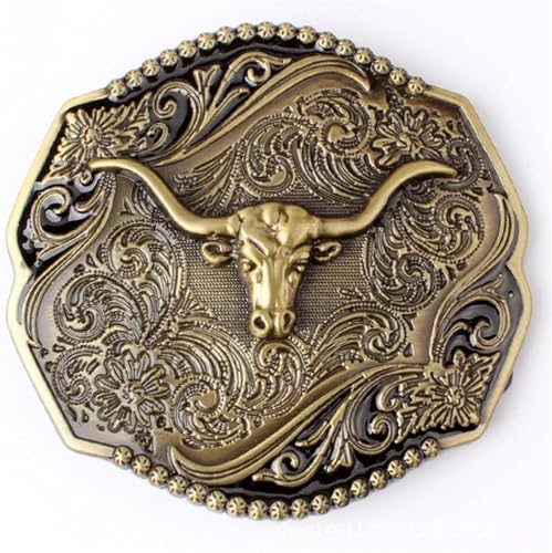 Gürtelschnallen for Herren, Gürtelschnallenersatz, Gürtelschnallen for Western-Cowboys, 1 Stück, goldene Gürtelschnalle mit Stierkopf, handgefertigt, selbstgemachtes Gürtelzubehör, Bund, DIY, Western- Gürtelschnallen for Herren, Gürtelschnallenersatz, Gürtelschnallen for Western-Cowboys, 1 Stück, goldene Gürtelschnalle mit Stierkopf, handgefertigt, selbstgemachtes Gürtelzubehör, Bund, DIY, Western- von RYRYR