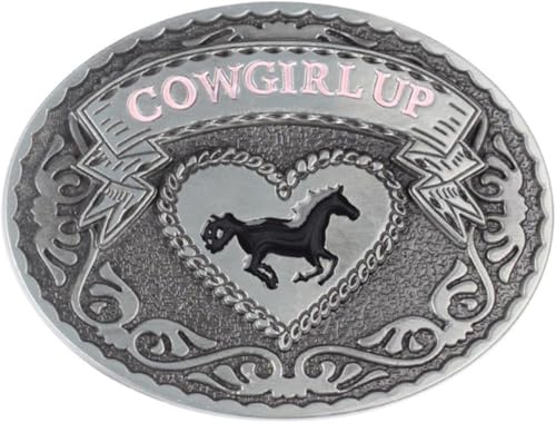 Gürtelschnallen for Herren, Gürtelschnallenersatz, Western-Cowboy-Gürtelschnallen, 1 Stück, Western-Stil, Cowgirl-Legierung, Gürtelschnalle, 3,8 cm, Ledergürtelschnallen(Round Color) von RYRYR